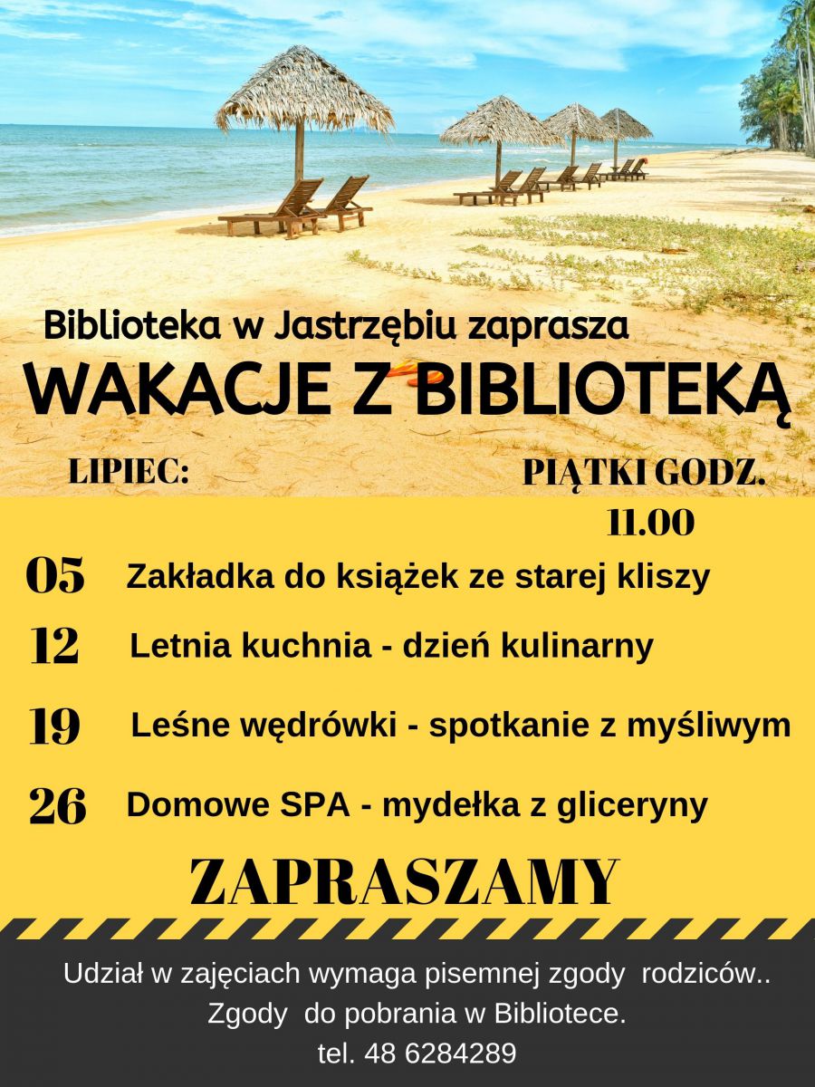 Wakacje w Bibliotece w Jastrzębiu. Plan zajęć na lipiec 2019